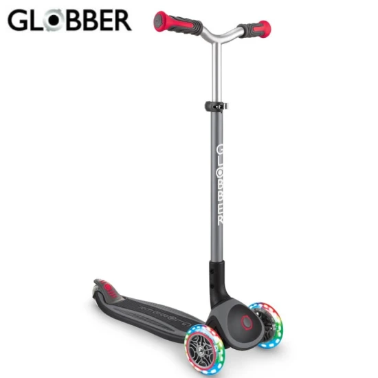 Тротинетка Globber Master Lights, черно-червена